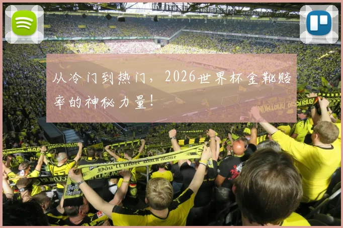从冷门到热门，2026世界杯金靴赔率的神秘力量！